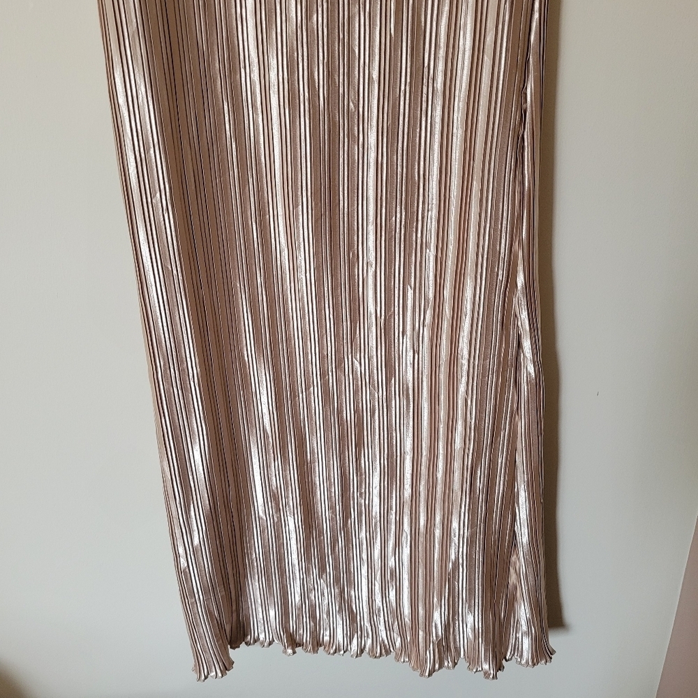 Petal & Pup Metallic Gold Striped Maxi Dress - Picture 4 of 11